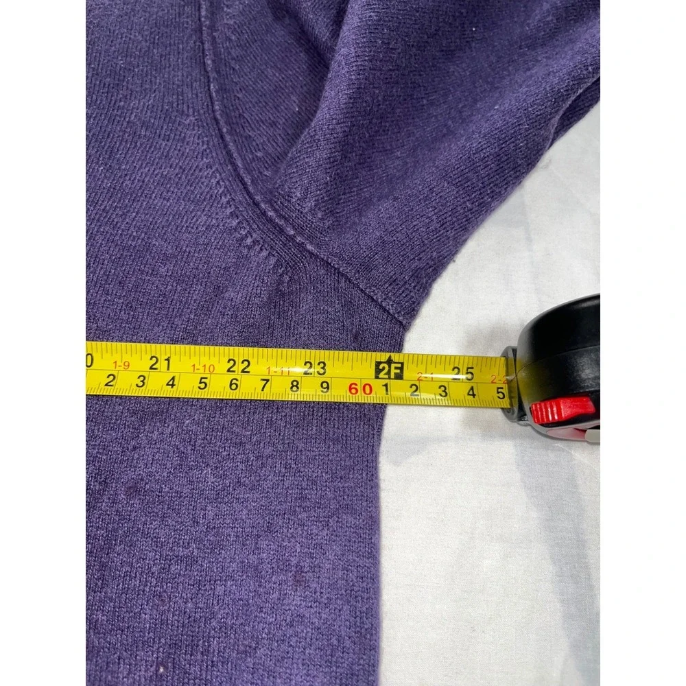 Banana Republic Mens XL Extra Large‎ Purple Cotton Cashmere V-Neck Sweater